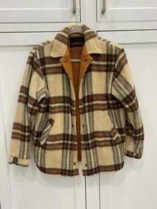 Vtg 1970s McGregor Wool Tweed Chore Coat Fleece Lined Jacket Mens Small Vintage - Picture 1 of 13