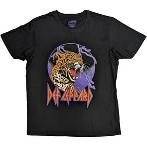 Def Leppard T-Shirt Lightning Leopard Band Official New Black - Picture 1 of 4