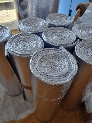 1.2m Wide Silver Multi-purpose Aluminium Double Bubble Insulation Foil Loft Van - Image 1 of 4