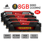 Corsair Pro 32GB 4x 8GB DDR3 OC 2133MHz PC3-17000U 240Pin Desktop Memory Red UK