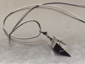Natural Black Obsidian Pendant Healing Unisex Necklace Adjustable - Picture 1 of 9