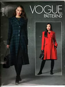 Vogue V1752 Womens 16 to 24 Lined Long Coat Uncut Sewing Pattern - Picture 1 of 2