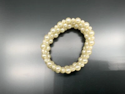 KUNST PERLEN ARMBAND MEHRREIHIG BREITE 2,7cm LÄNGE 18,5cm - Bild 1 von 4