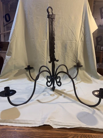 1960,s Colonial Williamsburg Hand Forged Iron Candelabra Cover