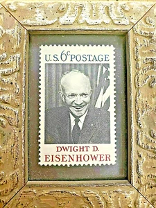 Estampilla USPS 6c Dwight D. Eisenhower - enmarcada - Imagen 1 de 2