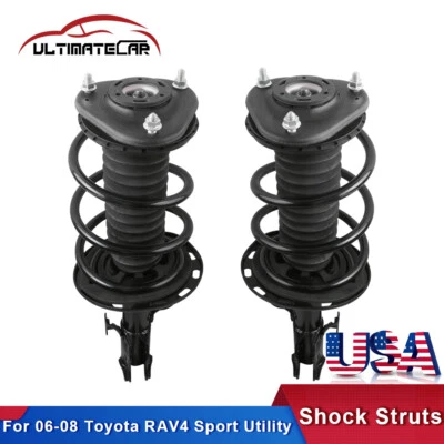 Set 2 Front Quick Complete Shocks Struts w/ Coils For 2006 2007 2008 Toyota RAV4 - Image 1 of 4