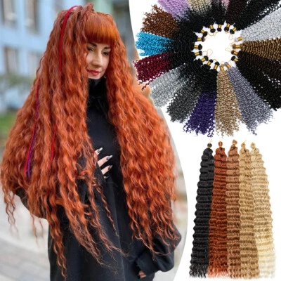 71CM Lockig Zöpfe Flechten Hawaii Boho Crochet Braid Curl Haarteil Ocean Wave DE - Bild 1 von 4