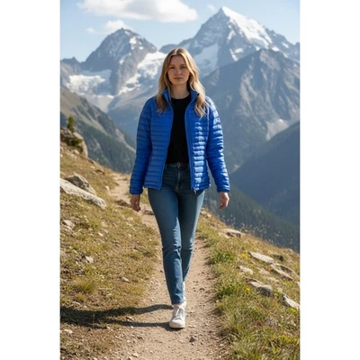 Stio Womens M Pinion Down Sweater Jacket Larkspur Blue $269 - Image 1 of 4