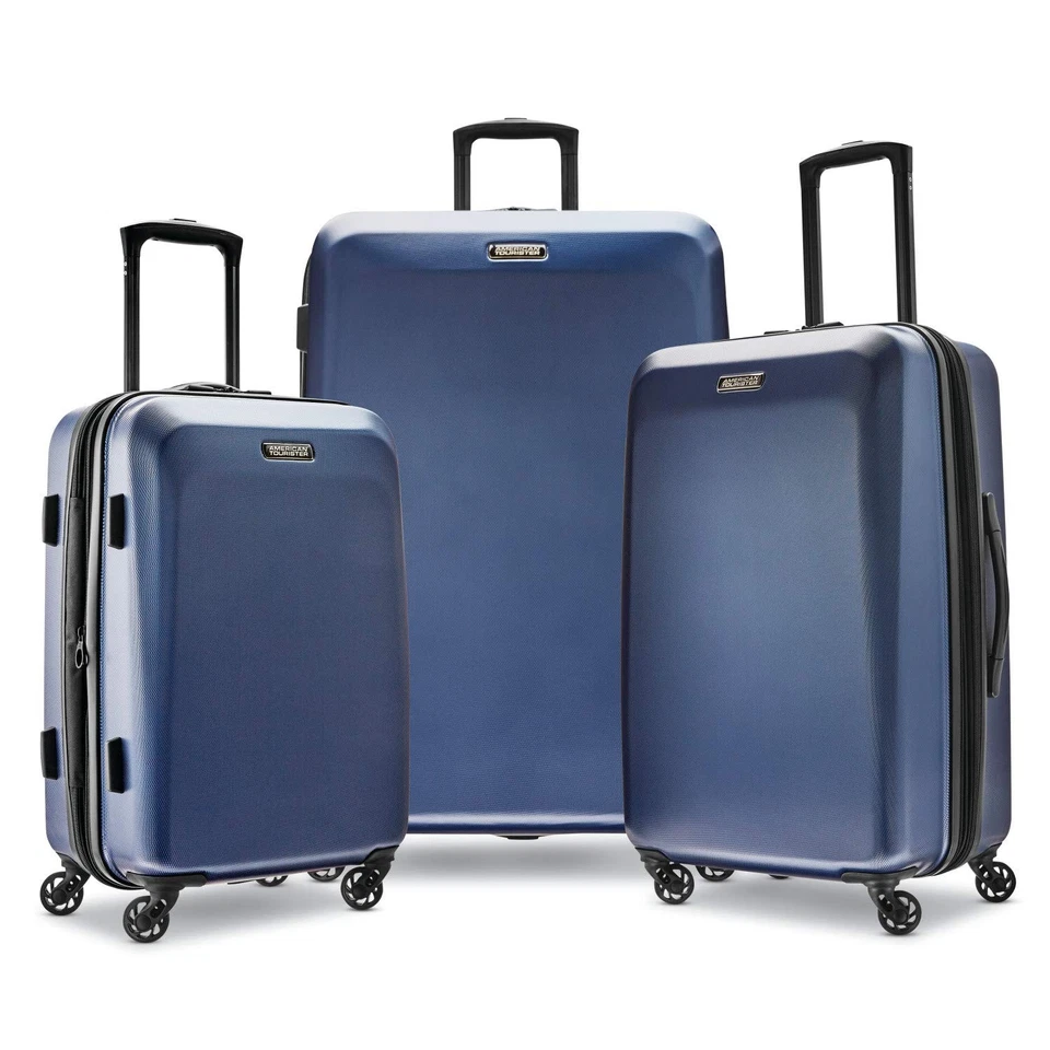 American Tourister Moonlight Hardside Expandable Luggage Navy 3-piece Set