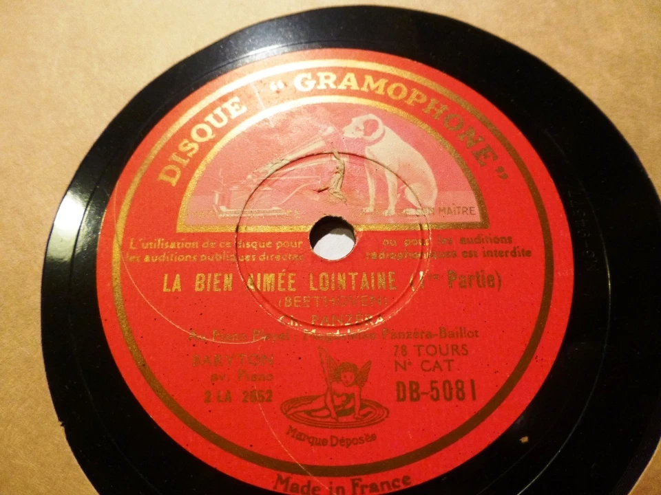 1938 CHARLES PANZERA BEETHOVEN An die Ferne GELIEBTE Magdeleine Baillot DB5081/2 - Image 1 of 1