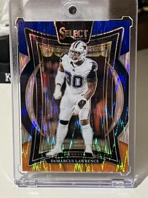 2024 Panini Select Concourse DeMarcus Lawrence #47 Blue Orange Shock Prizm /35 - Image 1 of 2