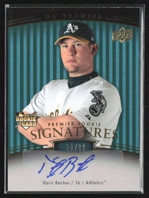 Daric Barton 2008 Upper Deck Premier Rookie Signatures RC Auto /99 #205 Oakland - Image 1 of 3