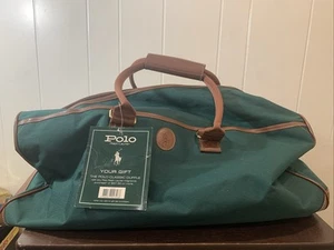 Vintage NEU 90er Polo Ralph Lauren grün Canvas klassische Reisetasche Übernachtungstasche 21" - Bild 1 von 7