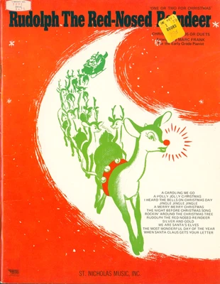 Rudolph The Red Nosed Reindeer Early Grade Piano Solos Duets Songbook 1970 Frank - Image 1 of 4