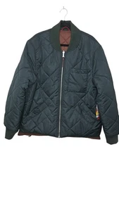 NWT Robert Graham Men's Reversible Quilted Jacket Green/Brown Full-Zip Closure S - Picture 1 of 11
