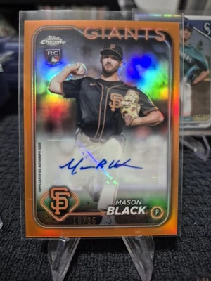 2024 Topps Chrome Update Mason Black Auto RC Orange Wave Refractor /25 Giants - Image 1 of 2
