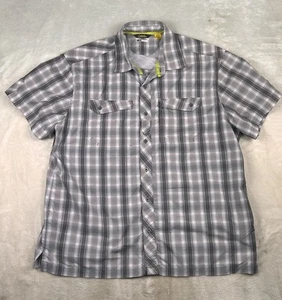 Cabela's Cool Max Shirt Men’s XL Grey Plaid Short Sleeve Button Up Fishing Camp - Picture 1 of 9