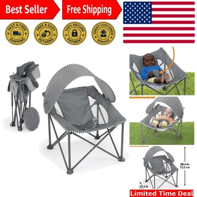 Compact Folding Infant Seat with Breathable Design for Indoor/Outdoor Use - Grey - Image 1 of 4
