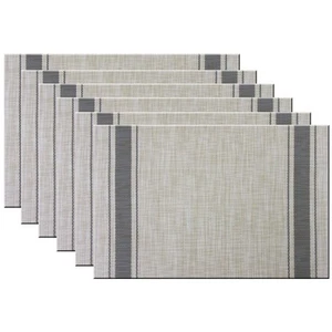 Placemats for Dining Table Set of 6 Washable Plastic Table Mats Kitchen Table... - Picture 1 of 6