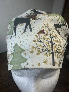 Holiday Winter Forest Euro Scrub Cap - Picture 1 of 4