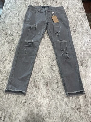 Hollister Collection Boyfriend Low Rise Jeans Women's Size 1 W25 Blue Raw Hem - Image 1 of 4