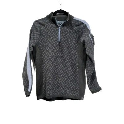 Suéter Title Nine para mujer Super Power 1/4 cremallera mezcla merino talla S verde/gris Foto 1 de 4