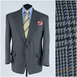 Mens Vintage Check Blazer 46S UK Size Grey Wool Sport Coat Jacket - Picture 1 of 12