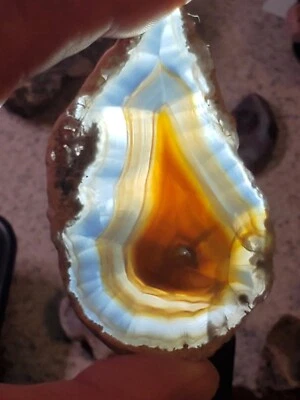 Natural Laguna Banded Iris Agate Slab Both Polished Rainbow Agate Mexico 30g - Image 1 of 4