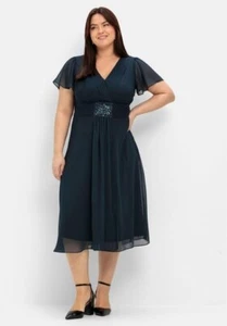 Vestido de noche Sheego talla 30 con broche de joyería BNWT - Imagen 1 de 6
