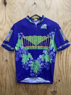 Camiseta deportiva de ciclismo australiana "VINEMAN TRIATHLON" para hombre 3/4 cremallera M manga corta corte palo Foto 1 de 4