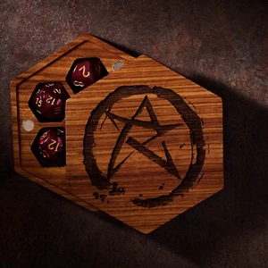 Evening Star | Dice Box DnD | ZEBRA WOOD | Dice Vault | DnD Dice Set - Picture 1 of 5