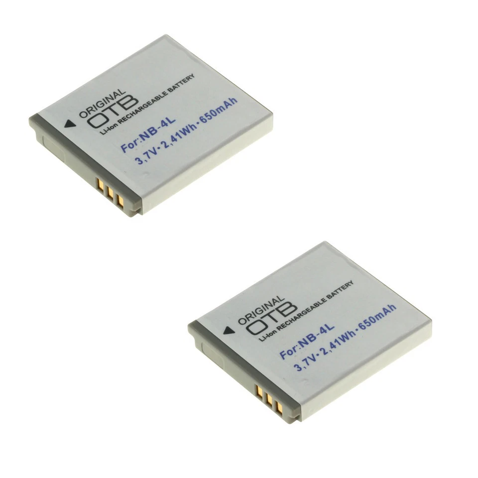 2x Akku Ersatzakku für Canon Ixus 30 40 50 55 60 65 70 75 80 IS 82 IS i7 NB-4L - Bild 1 von 1