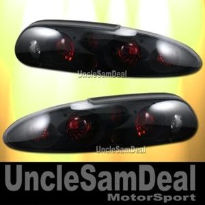 FOR 93-02 CHEVY CAMARO AMOKE LENS MATTE BLACK TAIL LIGHTS DIRECT FIT PAIR - Picture 1 of 2