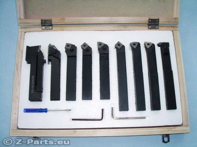 Drehstahl-Satz 20 mm HM mit Wendeplatten 9-teilig  Drehmeißel-Set Drehstähle NEU - Bild 1 von 2