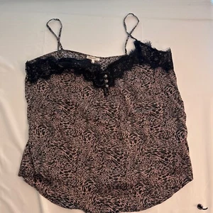 maurices Cami Top Lace Trim Animal Print Sleeveless / black Blouse XXL 2 total - Picture 1 of 12
