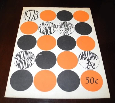 1973 ALCS Baltimore Orioles Oakland Athletics Baseball Scorecard Program Scored - Image 1 of 3