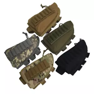 Tactical Shotgun Rifle Shell Butt Stock Ammo Holder Pouch Bag Hunting Cheek Pad - Picture 1 of 21