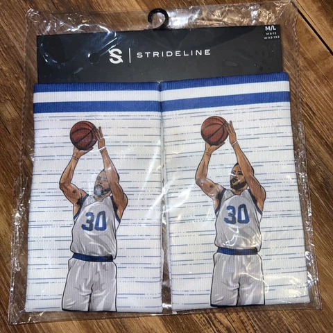 Stephen Curry Golden State Warriors Basketball Strideline Crew Socks M/L NEW NBA Cover
