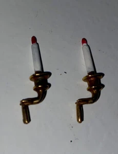 Vintage miniature doll house small Candle parts pair - Picture 1 of 2