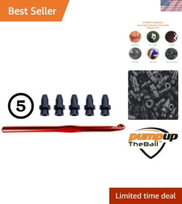 Kit de 5 válvulas de fácil instalación para reparaciones rápidas de pelotas deportivas - Herramienta de aluminio incluida Foto 1 de 4