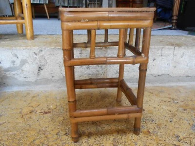 Petit Tabouret Vintage Table d'appoint  en Bambou - Photo 1/4
