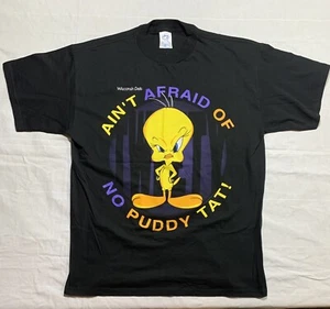 Vintage Tweety Bird Shirt XL Aint Afraid Of No Puddy Tat 1996 Looney Tunes - Bild 1 von 4