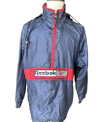 Reebok Athletic Department VINTAGE Y2K Windbreaker Hoodie Jacket Mens XL - Image 1 of 4