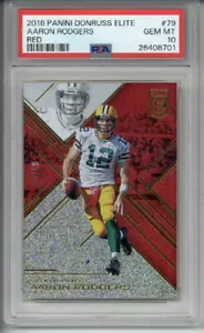 2016 PANINI DONRUSS ELITE RED #79 AARON RODGERS PACKERS /49 PSA 10 LOW POP 1 - Picture 1 of 2