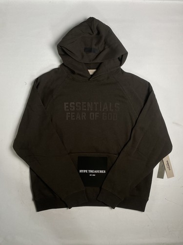 FEAR OF GOD NUOVA FELPA CON CAPPUCCIO PAURA DI DIO ESSENTIALS OFF BALCK TAGLIA LARGE SPEDIZIONE VELOCE