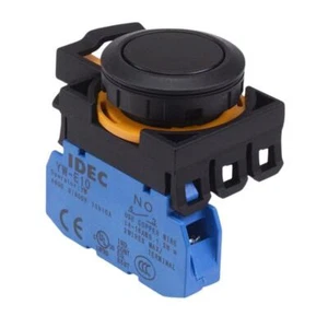 IDEC CW Series Black 22.3mm Momentary Flush Push Button Switch 1NO IP65 - Picture 1 of 1