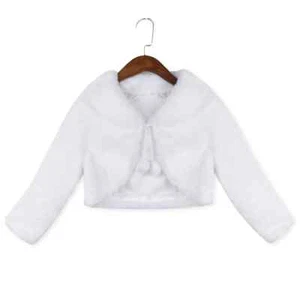 Girls Jackets Winter Warm Outerwear Faux Fur Long Sleeves Kids Birthday Party - Picture 1 of 23