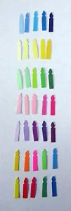 TINY BIRTHDAY CANDLE Set Lot 120 pieces 5 colors Punch Cutouts punch-outs 5/8" - Picture 1 of 19
