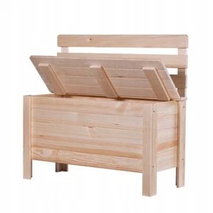 Gartenbox Holzkiste Gartenbank Auflagenbox Aufbewahrungsbox Kiefernholz 79x35cm - Bild 1 von 2