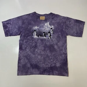 THE MOUNTAIN T-Shirt Batikmuster Pinguin Print Tier lila XL geschrumpft? - Bild 1 von 6
